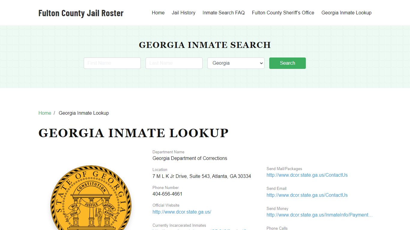 Georgia Inmate Search, Jail Rosters - FULTON COUNTY JAIL
